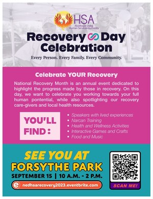 NEDHSA announces Inaugural Recovery Celebration with September 15 event at Forsythe Park