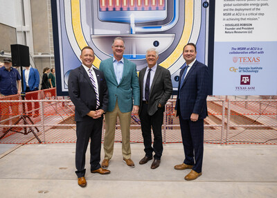 (L-R) Dr. Phil Schubert, President of ACU; John Zachry, Chairman and CEO of Zachry Group; Douglass Robison, Founder and President of Natura Resources; and Dr. Rusty Towell, Director of ACU NEXT Lab.