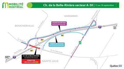 6.  Chemin de la Belle-Rivière secteur A-30, 15 au 18 septembre (Groupe CNW/Ministère des Transports et de la Mobilité durable)