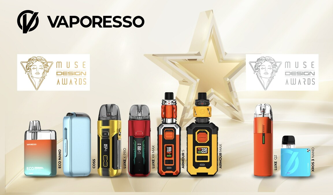 VAPORESSO Wins Multiple Accolades at the Prestigious MUSE Design Awards