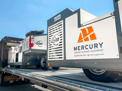 A Mercury Ground Support Equipment JBT JET AIRE M-60 Air Conditioner/Heating unit prepared for delivery.