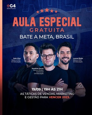 G4 Educação libera aula gratuita online "Bate a Meta, Brasil" no dia 19 de setembro