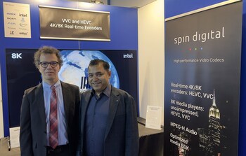 Spin Digital and Intel present 8K 60-fps HDR VVC live encoding using Intel's 4th Gen Xeon Scalable Processors at IBC 2023.