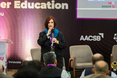 Dr. Stephanie Bryannt, EVP & Global Chief Accreditation officer, AACSB, expressing her views on how business schools can change the world.