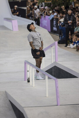 Monster Energy’s Nyjah Huston Takes First Place in Skateboard Street at the 2023 World Skateboarding Tour Competition in Lausanne, Switzerland