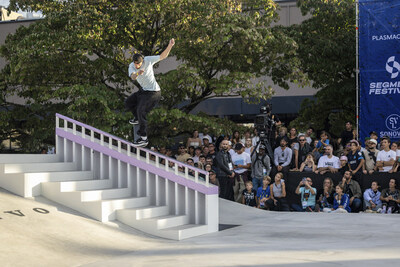 Monster Energy's Giovanni Vianna Claims 3rd Place in Skateboard Street at the 2023 World Skateboarding Tour Competition in Lausanne, Switzerland