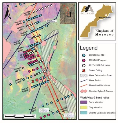 Figure 4 – Surface Plan of South Zone with New 2023 DDH Results (CNW Group/Aya Gold & Silver Inc)