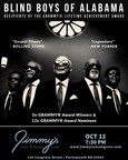 Jimmy's Jazz &amp; Blues Club Features 5x-GRAMMY® Award-Winners &amp; 12x-GRAMMY® Nominated Living Legends BLIND BOYS OF ALABAMA on Thursday October 12 at 7:30 P.M.