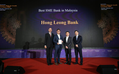 (Left to right) Christian Kapfer, Research Director, The Asian Banker; Kevin Ng, Head of SME Banking, Hong Leong Bank; Daniel Mun, Head of Business Transformation, SME Banking, Hong Leong Bank; and Wilson Chia, International Resource Director, The Asian Banker