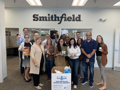 Smithfield employees across the U.S. collected food to support food banks during Hunger Action Month.
