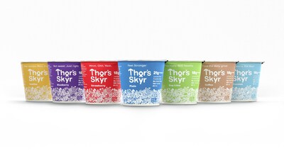 Thor’s Skyr flavors in Vanilla, Blueberry, Strawberry, Plain, Key Lime, Coffee, and Coconut