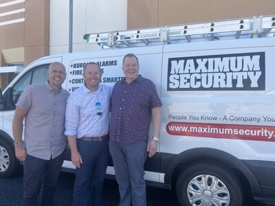 Kirk Brundage, Regional Director at Pye-Barker, and Michael Bailey, CFO of Pye-Barker's alarm division, meet with Steve Kaufer, Owner of Maximum Security.