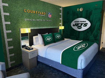 New York Jets team-themed guest rooms at select Courtyard by Marriott Hotels