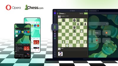 Opera partners with Chess.com to create a special version of its browser for chess lovers.