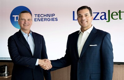 Arnaud Pieton, Chief Executive Officer of Technip Energies, and Jimmy Samartzis, Chief Executive Officer of LanzaJet.