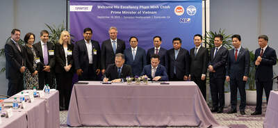 Vietnam Prime Minister, Pham Minh Chinh, along with a delegation of Vietnamese leaders participate in a signing ceremony at Synopsys headquarters in Sunnyvale, Calif. for an agreement between the Authority of Information Technology and Communications Industry of Vietnam and Synopsys to support the development of the country’s semiconductor industry.