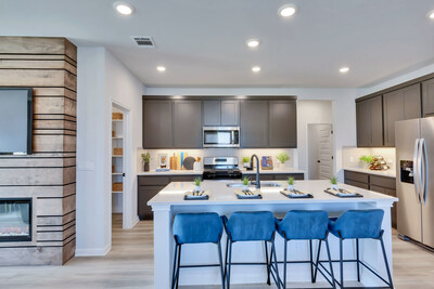 Paige Plan Model Kitchen at The Glen at Stallion Run | New Homes in Buda by Century Communities