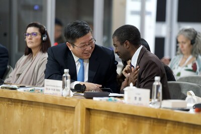 Tan Xuxiang, Beijing's deputy Mayor, exchanged ideas during the side event with the director of the UNESCO World Heritage Centre.