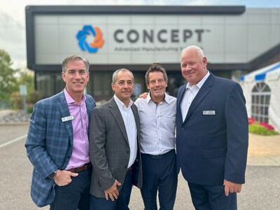 Pictured left to right: Andrew Hecker, CEO of Concept, Michael Bergmann, leader of Inspection Engineering, Todd Gibson, leader of American Calibration, and Kendal Norberg, President of Metrology of Concept.