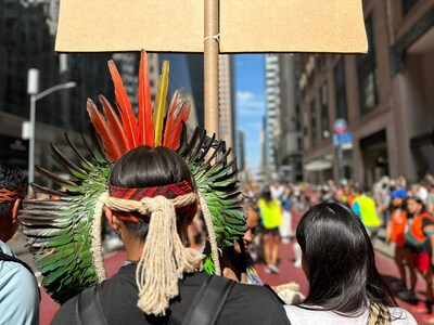 September 17th - Indigenous-led climate march in New York, calling for an end to fossil fuels. Photo:  Tracy Rector/Nia Tero