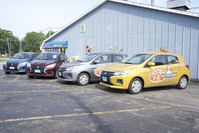 Tobin’s Pizza in Bloomington, Illinois, exclusively uses Mitsubishi Mirages as delivery vehicles