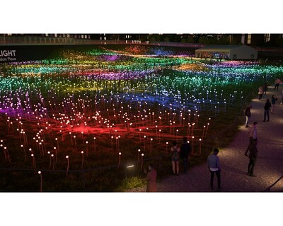 Conceptual rendering of Field of Light at Freedom Plaza. Credit The Soloviev Foundation.