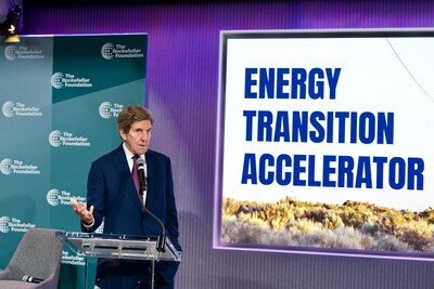 U.S. Special Presidential Envoy for Climate John Kerry Energy speaking at an announcement of a strategic collaboration between the Energy Transition Accelerator and World Bank.