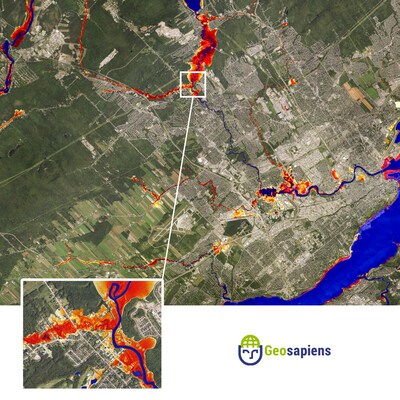 Geosapiens lance la premire cartographie complte des inondations au Qubec (Groupe CNW/Geosapiens)