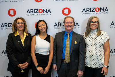 Freepoint Eco-Systems with Arizona Commerce Authority (ACA) President and CEO Sandra Watson (far left) and Arizona Governor Katie Hobbs (far right) at ACA Board of Directors Meeting.
