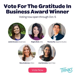 THNKS ANNOUNCES 2023 GRATITUDE IN BUSINESS AWARDS Finalists