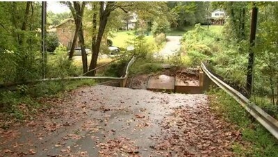 Photograph of the subject bridge taken after the incident in daylight