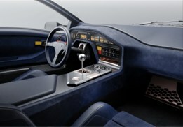 Lamborghini’s Eccentrica concept car at The Bridge featuring an Alcantara interior.