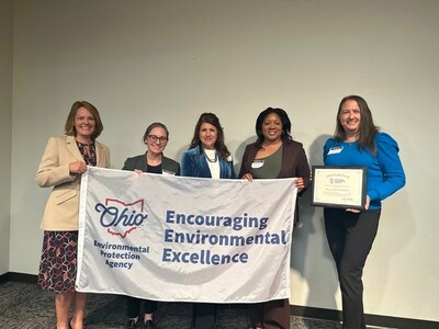 L to R: Ohio EPA Director Anne Vogel; Laura Arenschield, Werth's director of editorial strategies; Kristen Rinehart, ADS VP and general manager of recycling; Chakeyla Anderson, ADS VP of environment, health and safety; Nicole Voss, ADS director of sustainability, at the Ohio EPA's Encouraging Environmental Excellence awards ceremony on Monday.
