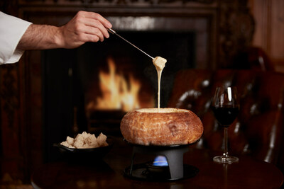 A classic cheese fondue at Off Piste, Four Seasons Hotel Hampshire