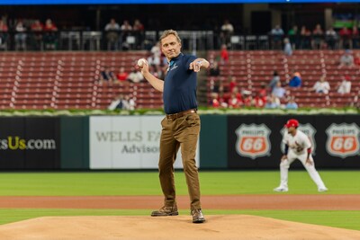 Medal of Honor recipient Britt Slabinski, Retired Master Chief Special Warfare Operator (SEAL), threw out the first pitch before the St. Louis Cardinals game against the Milwaukee Brewers.