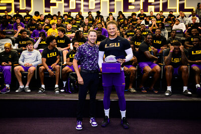 Walk-On’s Founder, Brandon Landry and LSU walk-on tight end, GiVanni Peterson