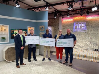 Pictured L to R: Jim Mears, BayPort President/CEO; $10,000 Winner, Jeremy Mittelstaedt; $10,000 Winner, Keith Hamlin; and $25,000 Winner, Alice and Christopher Ostein