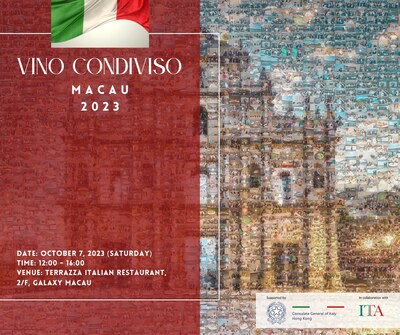 "Vino Condiviso 2023-Macau” is one-day-only on 7 October 2023, from 12:00pm to 4:00pm, at Galaxy Macau's Terrazza Italian Restaurant.