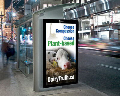 Our transit shelter poster is displayed across 72 faces throughout the city of Toronto. (CNW Group/The Truth Organization)