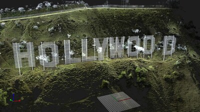An overall view of Hollywood Sign laser scan data