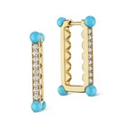 Dallas Diamond and Turquoise Earring in Yellow Gold, by Karina Brez