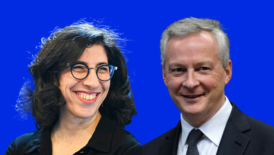 On the left, Rima Abdul Malak, Minister of Culture, On the right, Bruno Le Maire, Minister of the Economy, Finance and Industrial & Digital Sovereignty. Copyright Shutterstock