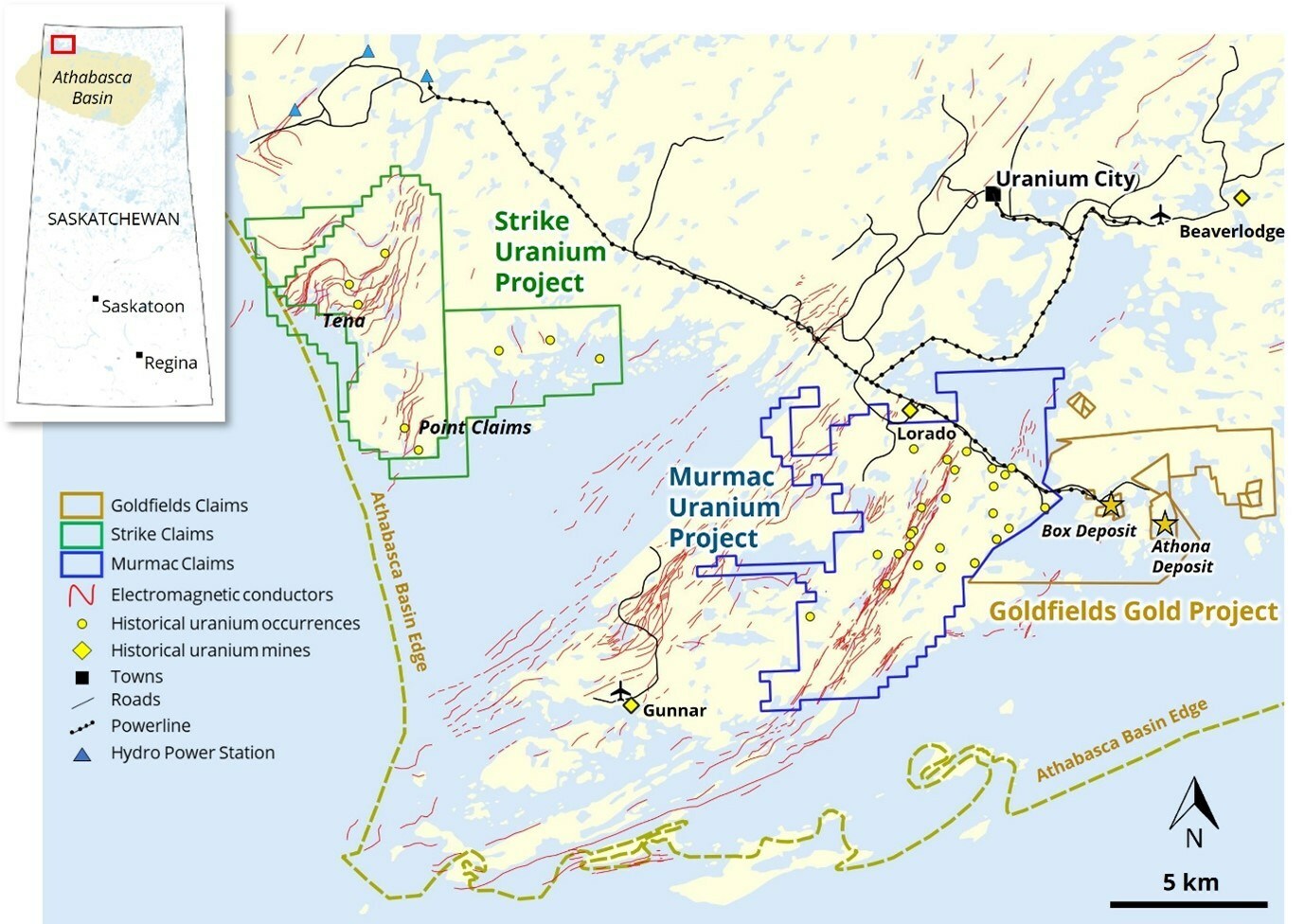 Figure 1: Location of Fortune Bay’s Murmac, Strike and Goldfields Projects. (CNW Group/Fortune Bay Corp.) Figure 1: Location of Fortune Bay’s Murmac, Strike and Goldfields Projects. (CNW Group/Fortune Bay Corp.)
