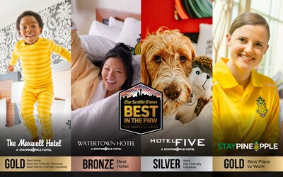 Staypineapple receives six awards in the Seattle Times Best in the PNW People's Choice Awards.