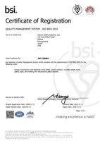 Clarion Safety System's BSI Certification Document for ISO 9001:2015.