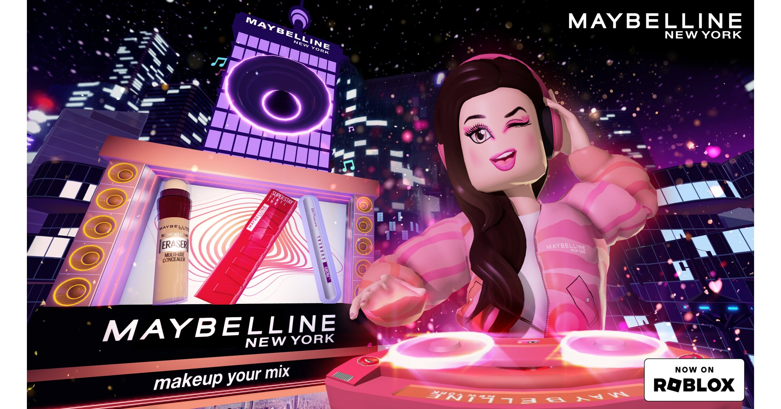 Maybelline New York agita a Roblox: uma aventura digital de maquiagem e  música