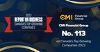CMI Financial Group places 113th on The Globe and Mail's fifth annual ranking of Canada's Top Growing Companies