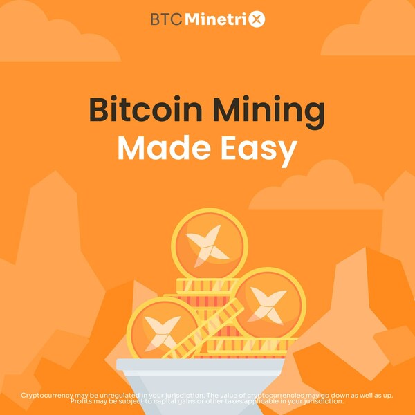 New cryptocurrency Bitcoin Minetrix is the world's first tokenized cloud mining platform for Bitcoin and its token ($BTCMTX) is in presale now (PRNewsfoto/Bitcoin Minetrix)