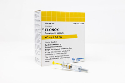 ELONOX, an enoxaparin biosimilar is available immediately for all indications of the reference medicine. (CNW Group/Fresenius Kabi Canada Inc.)