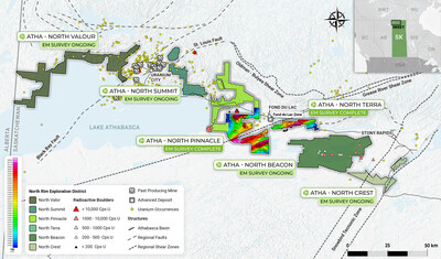 Figure 2: Initial Survey Results Over North Pinnacle and North Terra (CNW Group/ATHA Energy Corp.)
